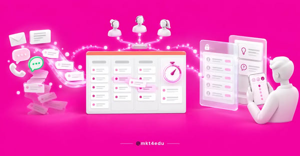 HubSpot service structure: intake channels, ticket pipeline, response deadlines and a satisfaction survey