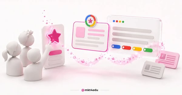 Usuários interagindo com botão de estrela 3D para adicionar o site na lista de Google preferred sources em IA.