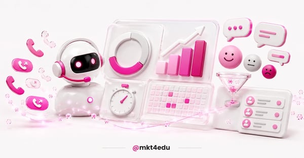 Dashboard com métricas de agente SDR de IA e robô tendente ilustrando análise de prospecção.