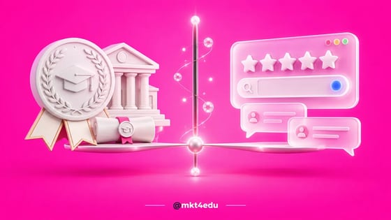 Balança entre o selo de qualidade da nota do MEC e as avaliações públicas da instituição no Google