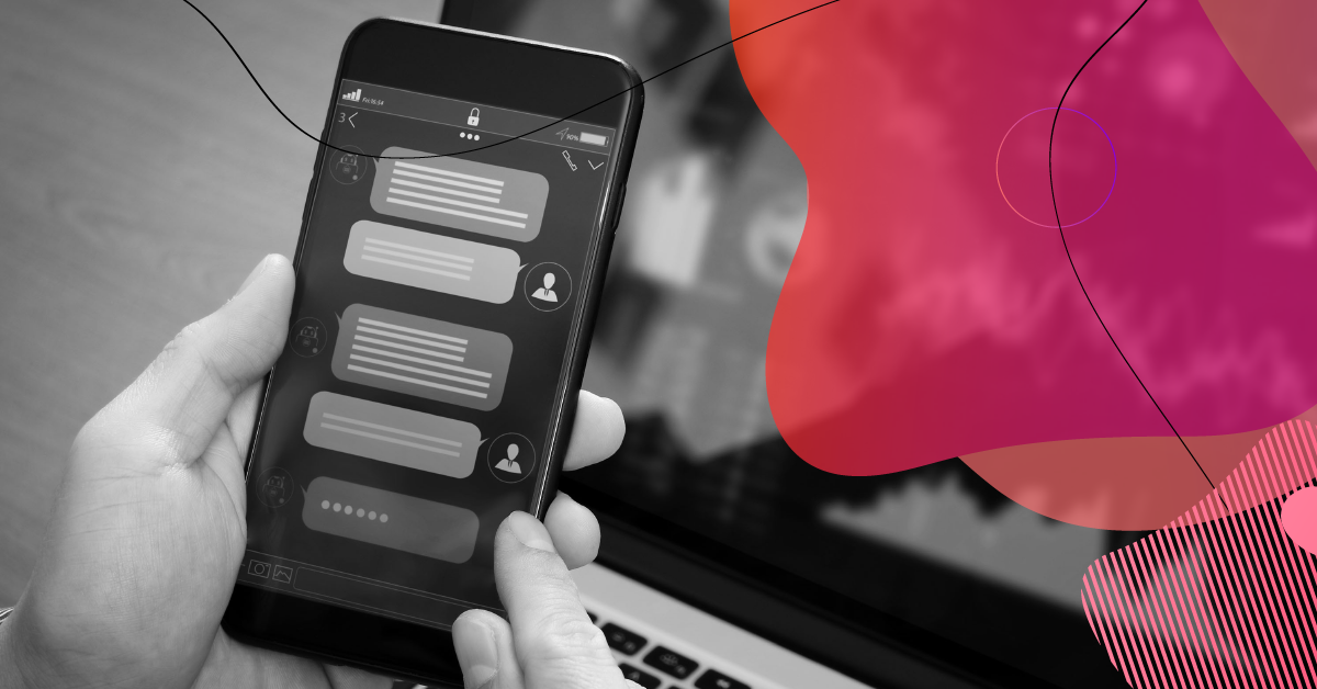 Person using chatbot on cell phone as a tool to optimize customer service.