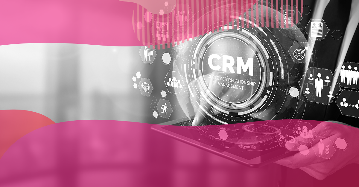 Digital representation of HubSpot CRM with customer management and relationship icons.
