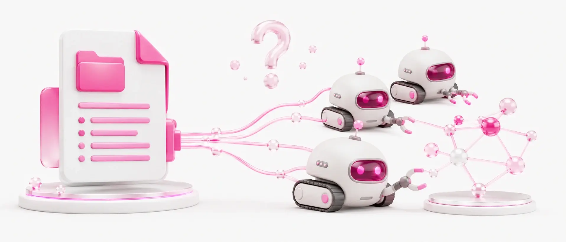 Digital robots processing and linking data from an llms.txt file.