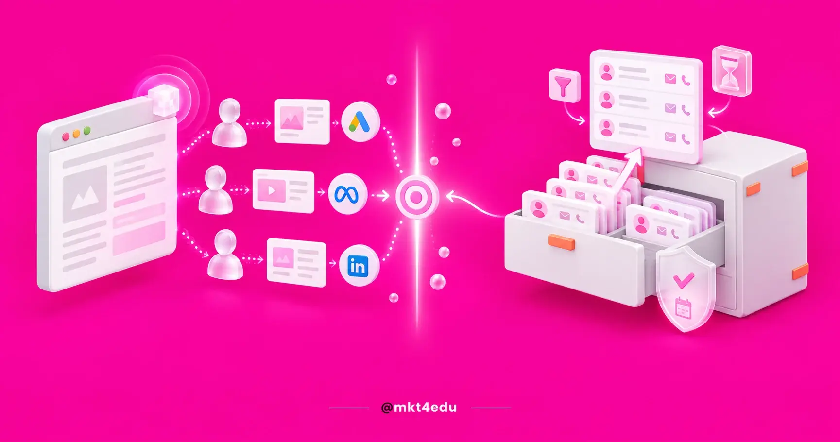 The two data origins behind remarketing and retargeting: pixel audiences in paid media and the contact base in the CRM