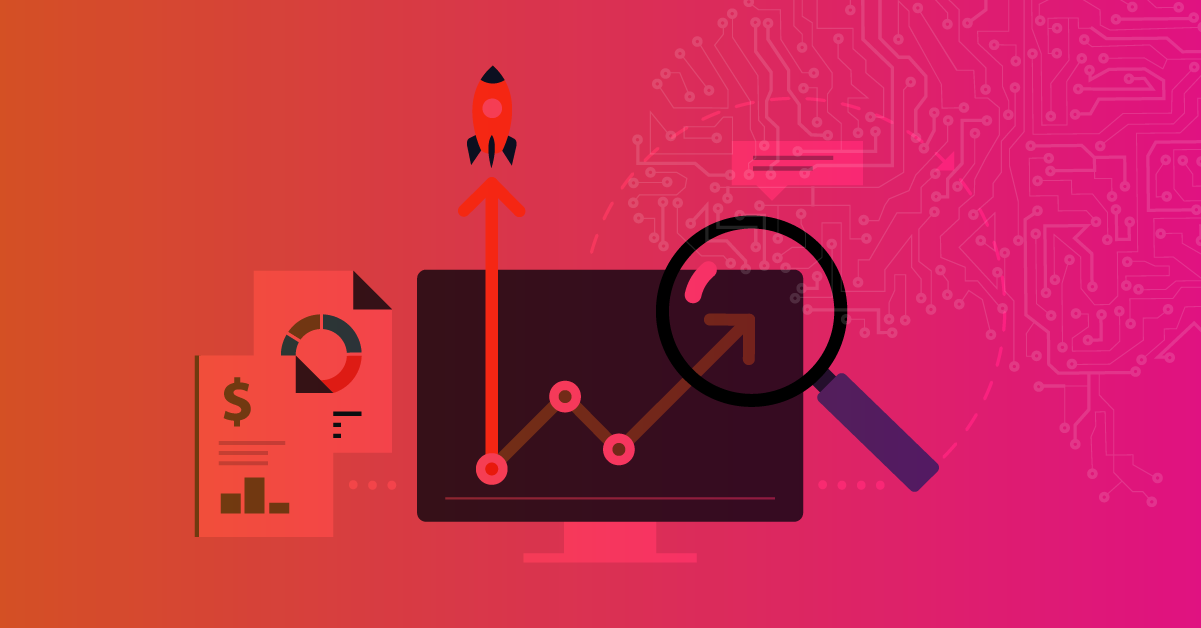Imagem com símbolos em vetor, retratando métricas de Inbound Marketing